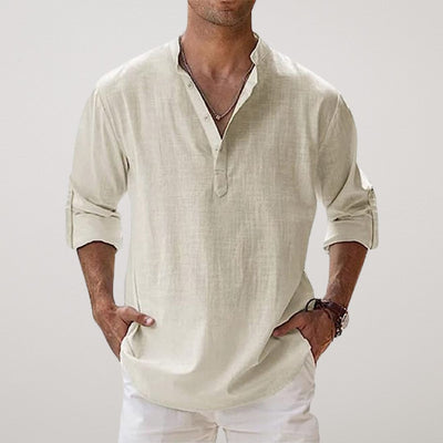 Amévie - Chemise Henley en coton effet lin