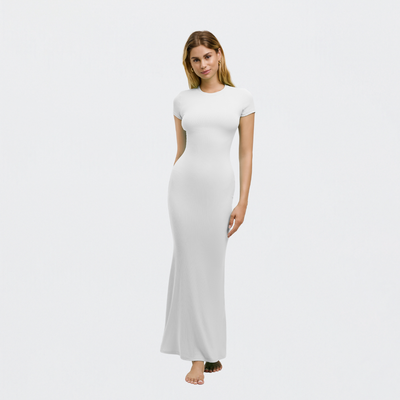 Robe T-shirt Maxi à Côtes - Vente Exclusive