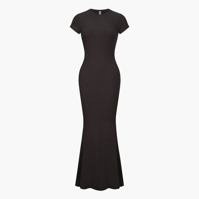 Robe T-shirt Maxi à Côtes - Vente Exclusive