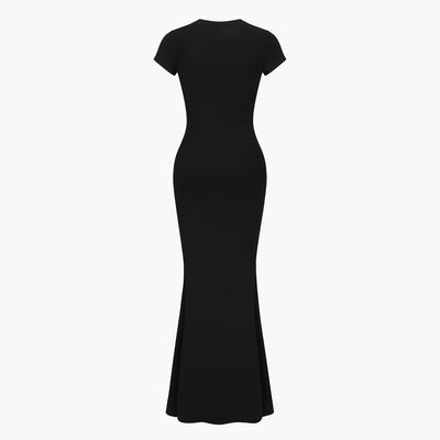 Robe T-shirt Maxi à Côtes - Vente Exclusive