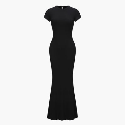 Robe T-shirt Maxi à Côtes - Vente Exclusive