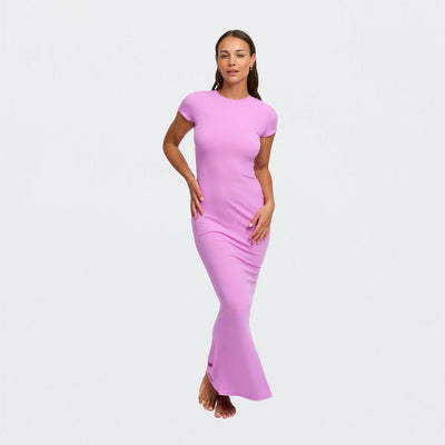 Robe T-shirt Maxi à Côtes - Vente Exclusive