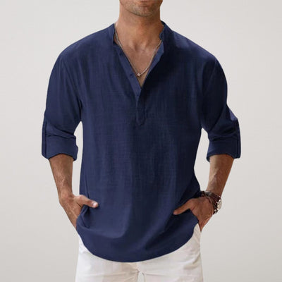 Amévie - Chemise Henley en coton effet lin