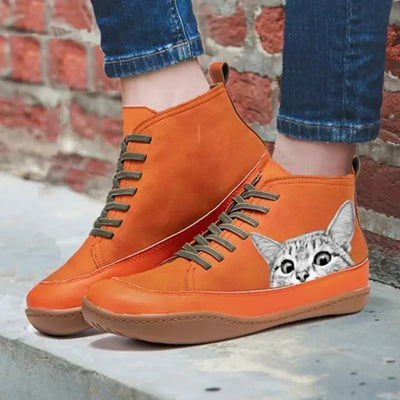 Amévie™ | Bottines en cuir pour les amoureux des chats
