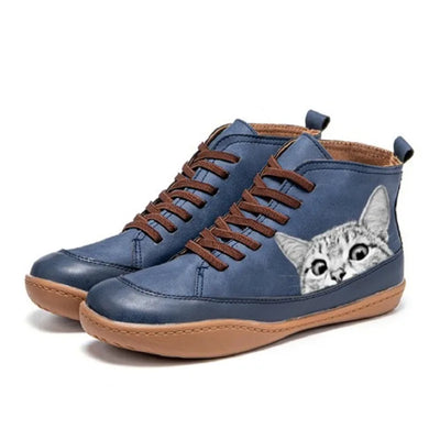 Amévie™ | Bottines en cuir pour les amoureux des chats