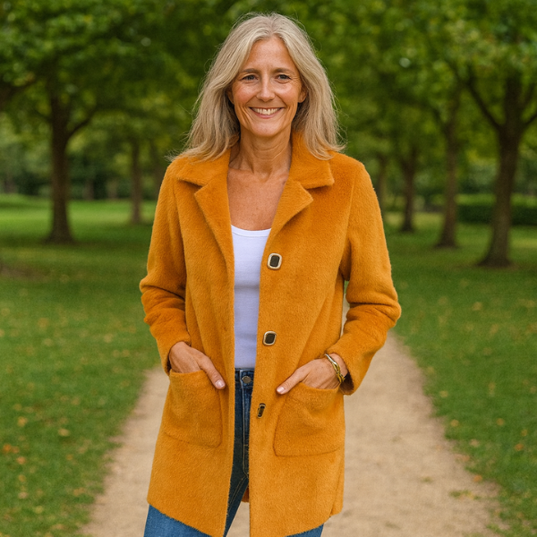 Manteau décontracté à un seul rang avec revers