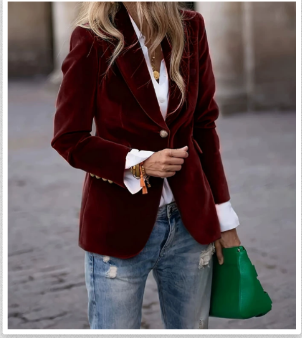 Margaux - Blazer en Velours Élégant