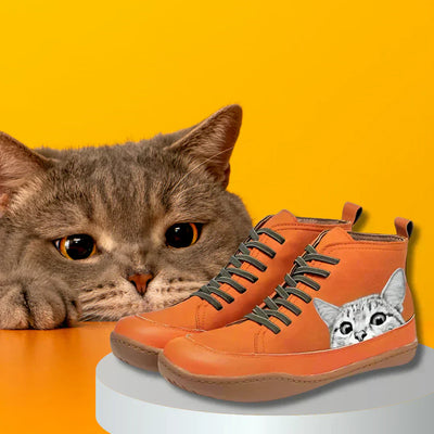 Amévie™ | Bottines en cuir pour les amoureux des chats