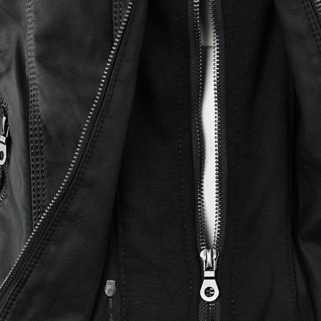 Amévie™ | Veste en cuir à la mode avec capuche