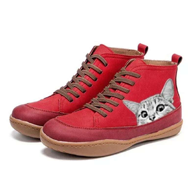 Amévie™ | Bottines en cuir pour les amoureux des chats