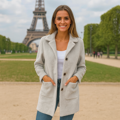 Manteau décontracté à un seul rang avec revers