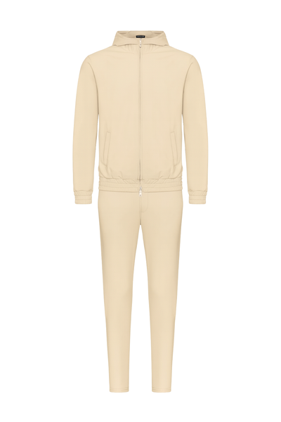 BEIGE HOODED UTILITY SUIT