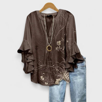 Cloé - Blouse avec Fleurs Élégantes