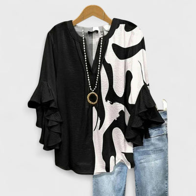 Cloé - Blouse avec Fleurs Élégantes