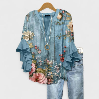 Cloé - Blouse avec Fleurs Élégantes