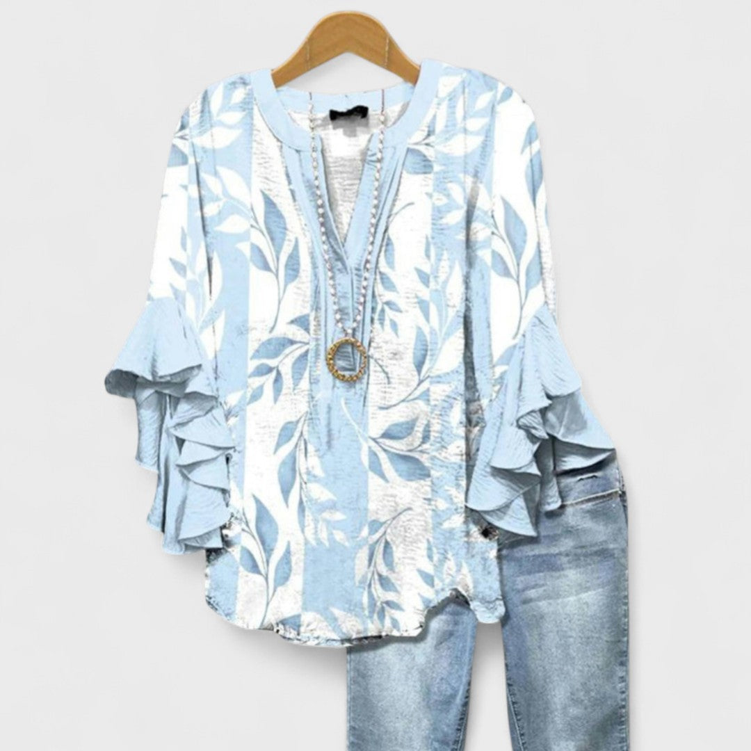 Cloé - Blouse avec Fleurs Élégantes