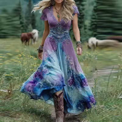 Celestine | Robe fleurie fluide et élégante