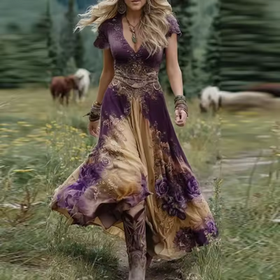 Celestine | Robe fleurie fluide et élégante