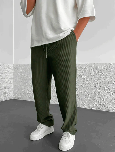 Pantalon côtelé à coupe décontractée