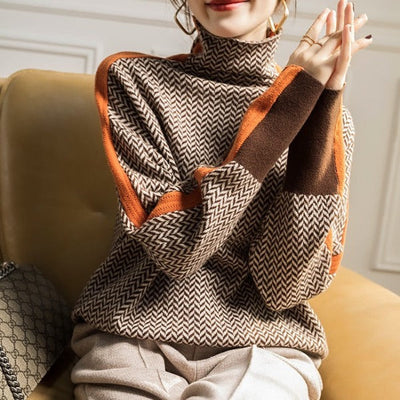 Eleanor | Col roulé Luxe en chevrons