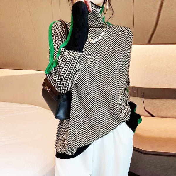 Eleanor | Col roulé Luxe en chevrons
