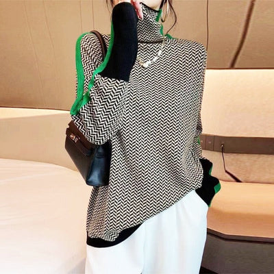 Eleanor | Col roulé Luxe en chevrons