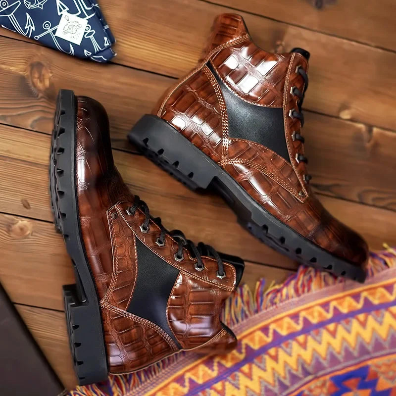 Dante Ferrara | Bottines en Cuir Crocodile