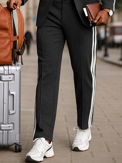 Ensemble pantalon et blazer à rayures latérales modernes