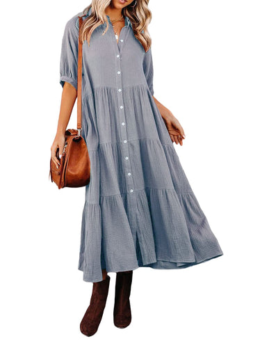 Cloé | Robe Chemise Volants Luxueuse