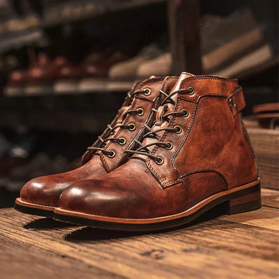 Fanum | Bottines Rétro pour Hommes avec Bout Rond
