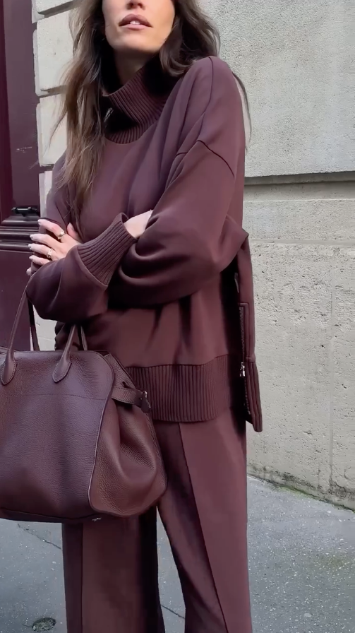 Amévie™ | Jessy  Ensemble composé d'un sweat-shirt doux et d'un pantalon élastique
