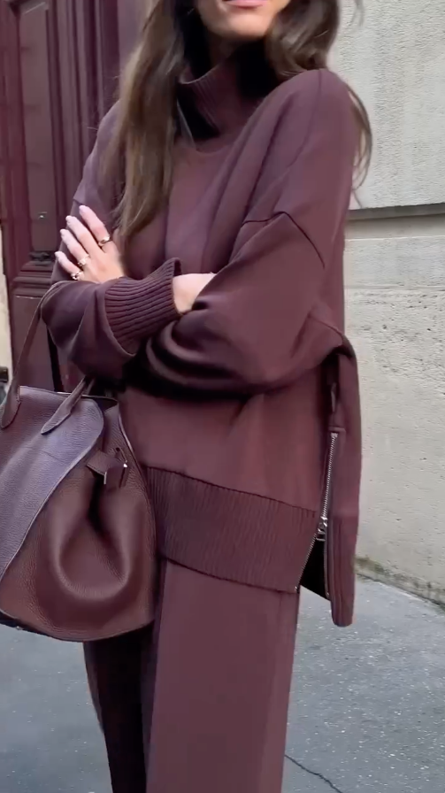 Amévie™ | Jessy  Ensemble composé d'un sweat-shirt doux et d'un pantalon élastique
