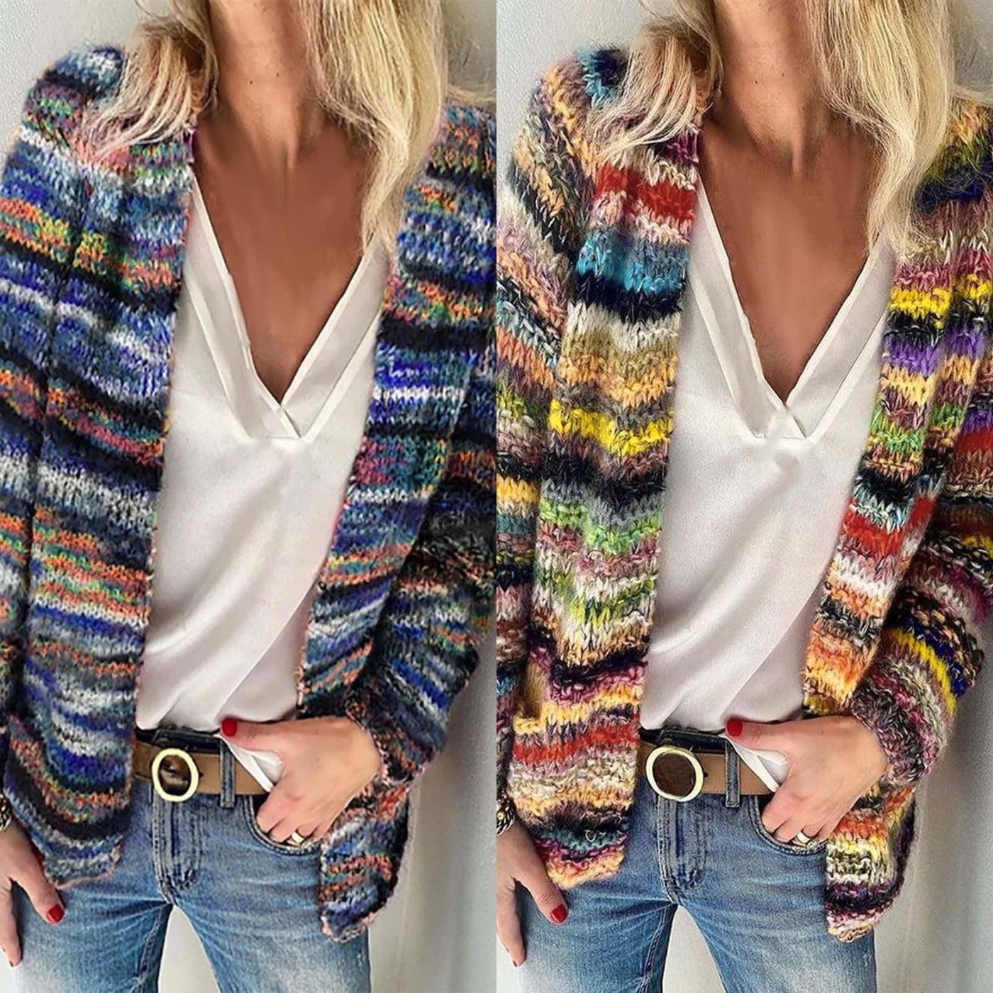 Cloé- Cardigan Super Doux, Multicolore