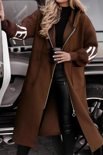 Amévie - Veste pour femmes avec manches en tricot et capuche