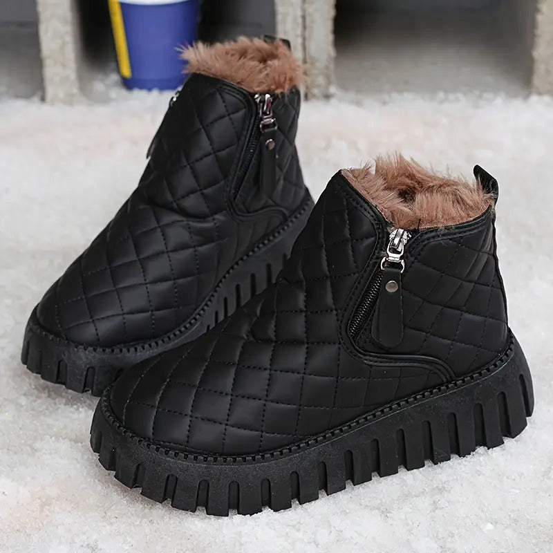Riviana - Bottes d'hiver en cuir pour femmes avec soutien orthopédique