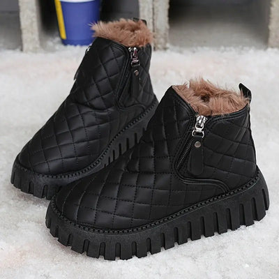 Riviana - Bottes d'hiver en cuir pour femmes avec soutien orthopédique