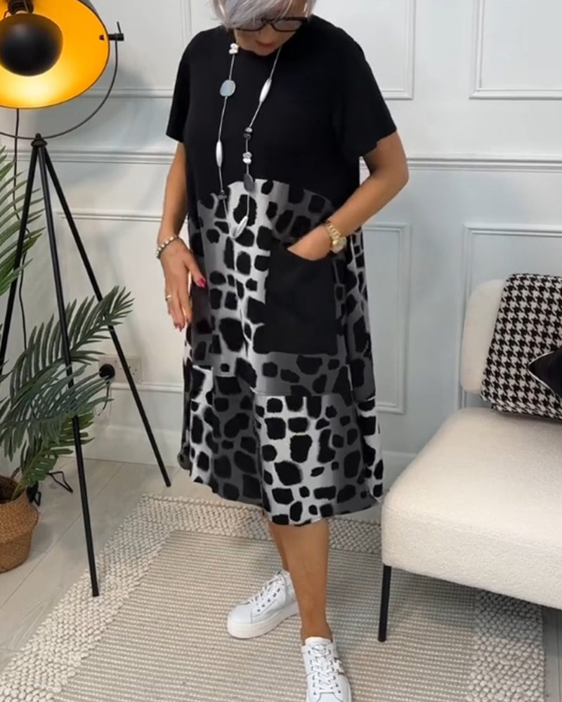 Naomi™ | Robe Imprimée Décontractée avec Col Ronde