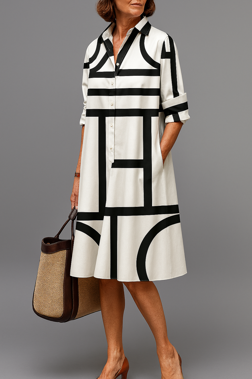 Monique - Robe Midi Luxe pour une Élégance Sans Effort