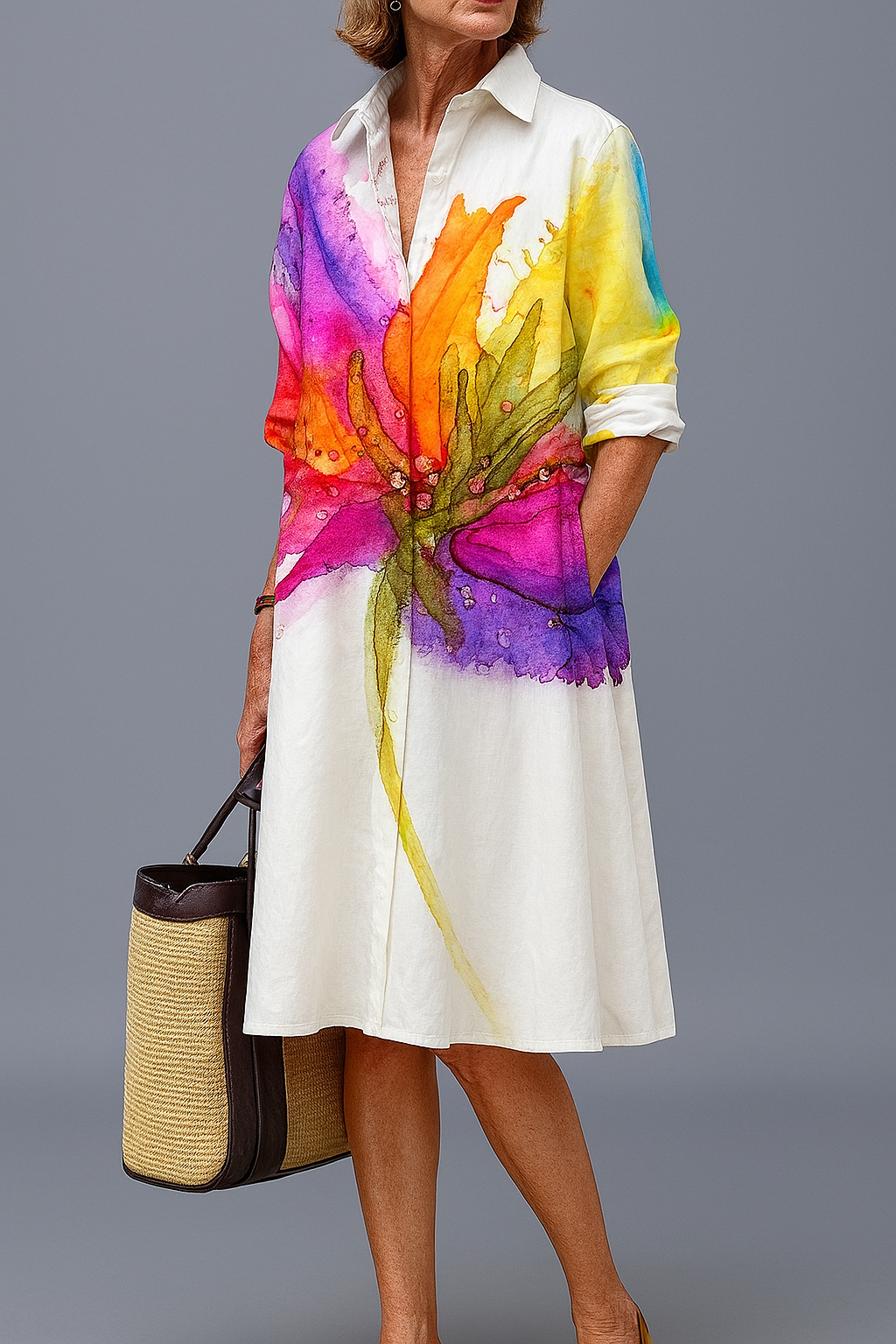 Marie - Robe Midi de Luxe pour un Confort Estival Sans Effort
