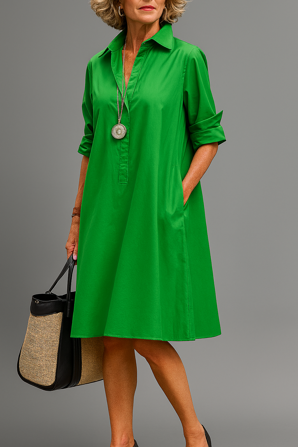 Isabelle - Robe Midi Élégante au Charme Intemporel