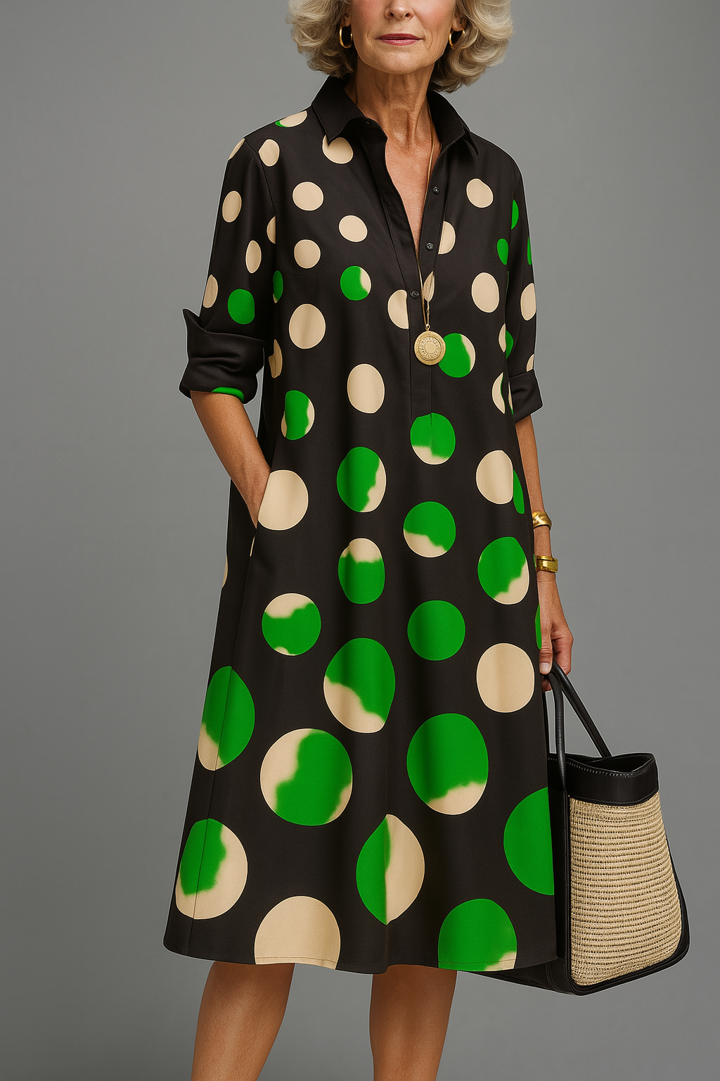 Laurence - Robe Midi de Luxe pour Élégance Sans Effort
