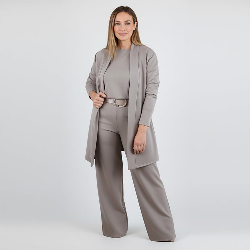 ⏳Offre temporaire⏰Élégant ensemble de 3 pièces composé d'un long gilet, d'un top et d'un pantalon💞