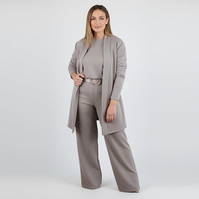 ⏳Offre temporaire⏰Élégant ensemble de 3 pièces composé d'un long gilet, d'un top et d'un pantalon💞