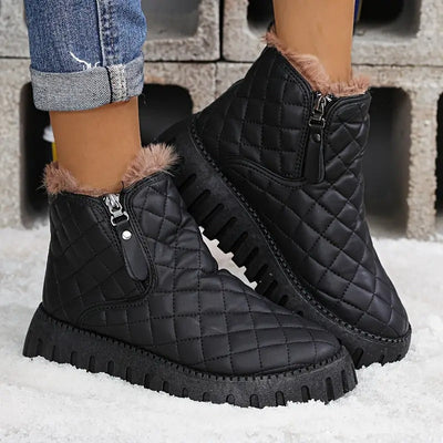 Riviana - Bottes d'hiver en cuir pour femmes avec soutien orthopédique