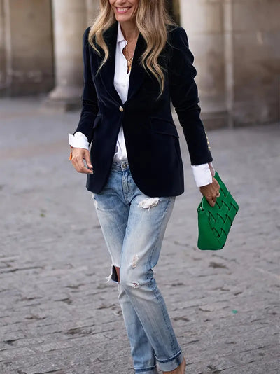 Margaux - Blazer en Velours Élégant