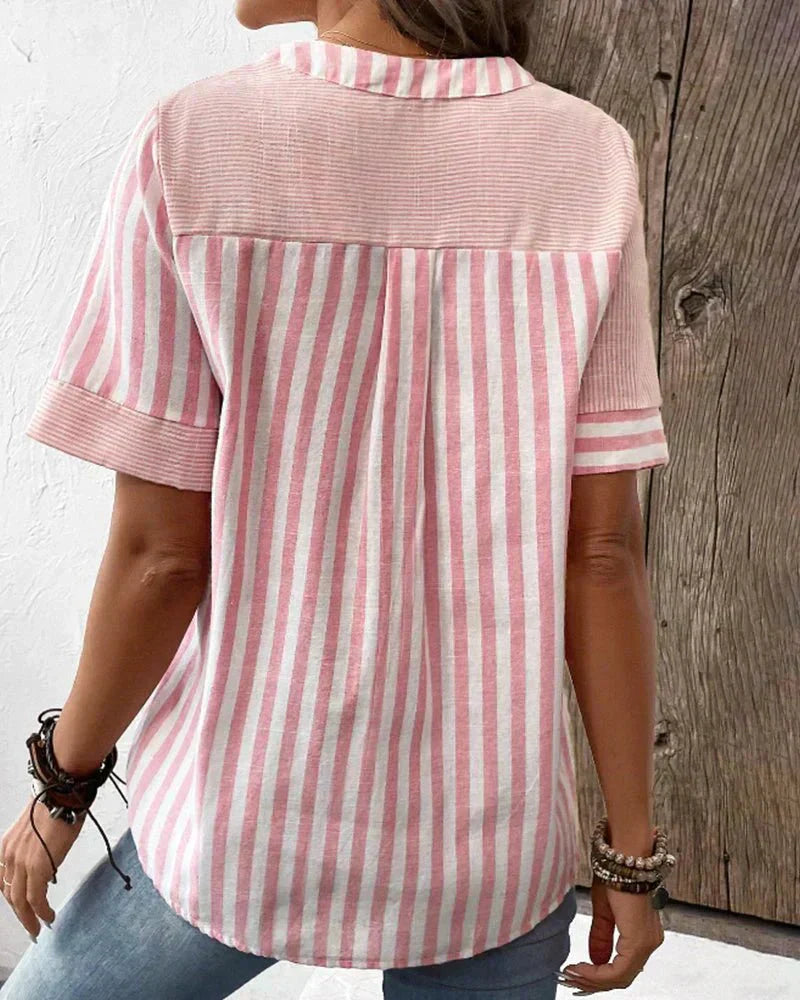 Margaux | Blouse à Rayures Douces