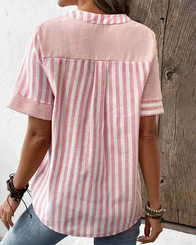 Margaux | Blouse à Rayures Douces