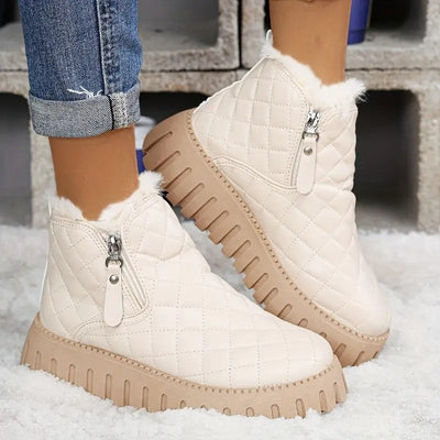 Riviana - Bottes d'hiver en cuir pour femmes avec soutien orthopédique