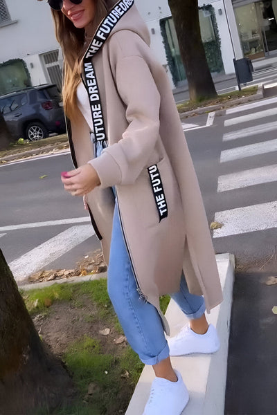 Margaux | Veste longue zippée à capuche