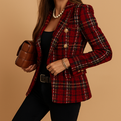 Elvaria™ - Blazer à rayures croisé pour femmes